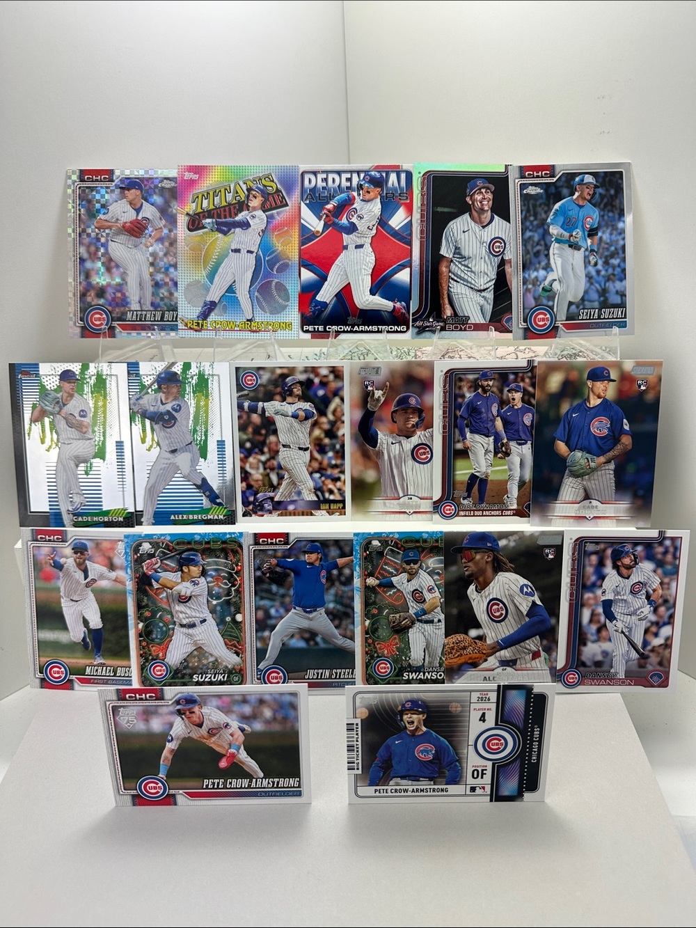 Pete Crow-Armstrong + Matthew Boyd 26’ Chrome X-fractor + Horton/Shaw Rookies